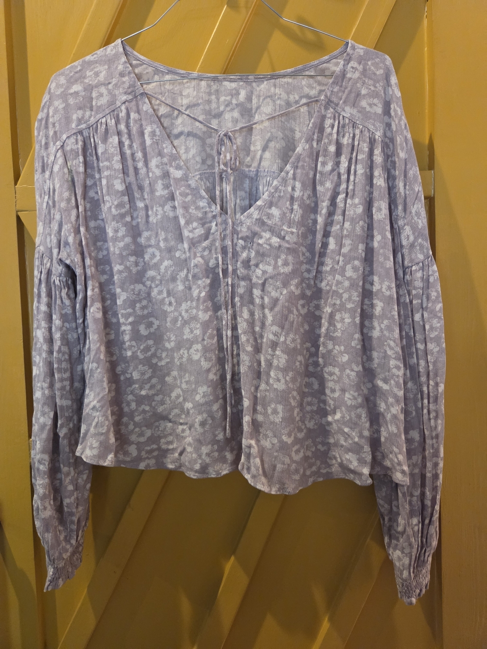 VICI Light Lavender Floral Peasant Blouse - Women Tops